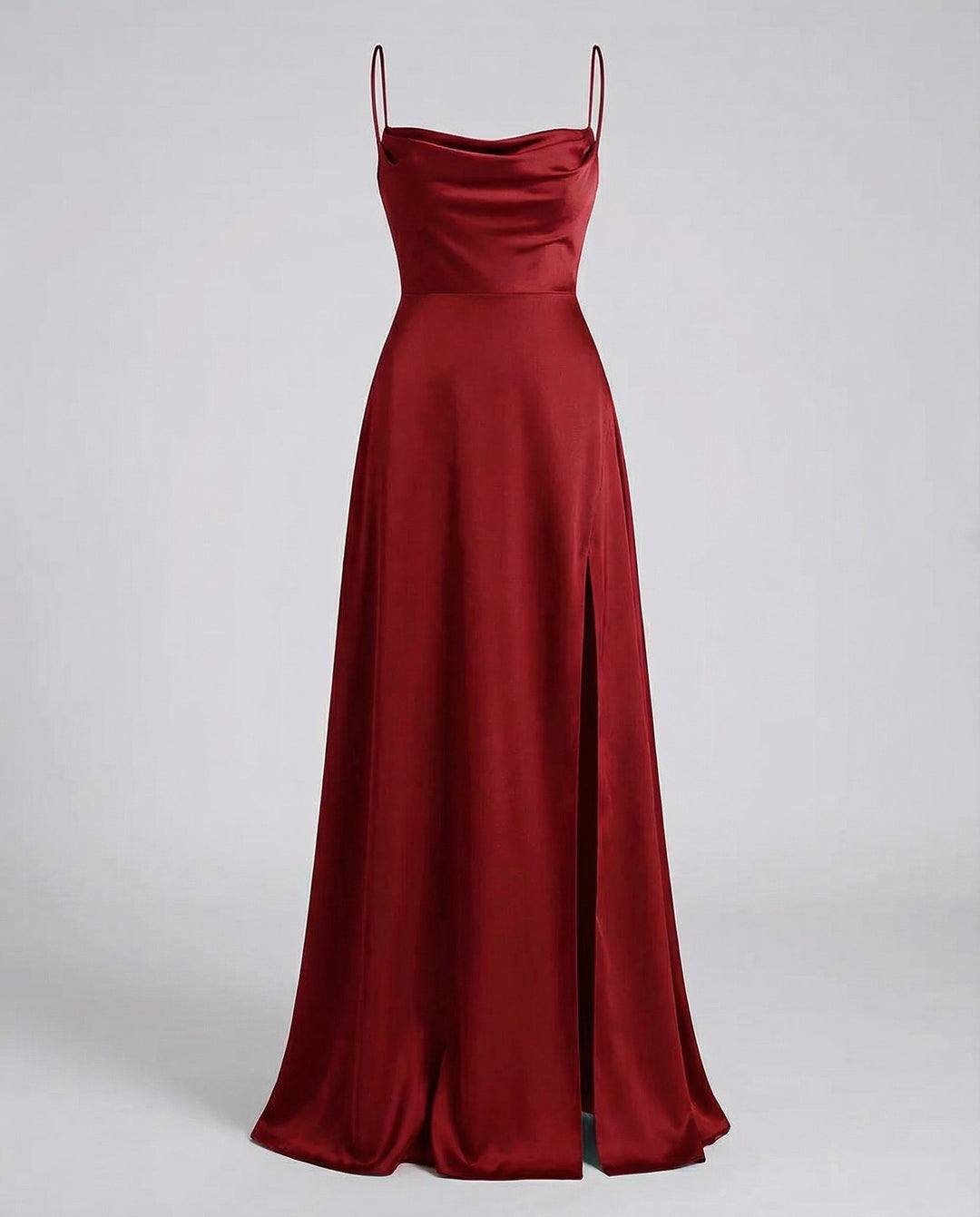 Maisie | Wedding Guest Cowl Neck Satin Maxi Dress