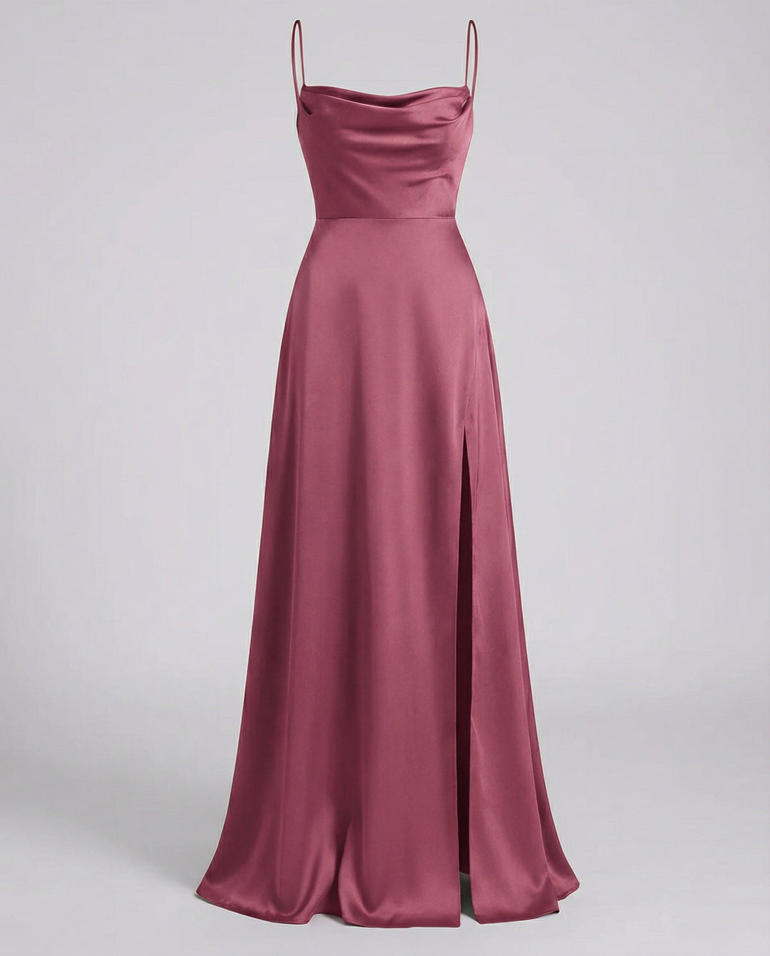Maisie | Wedding Guest Cowl Neck Satin Maxi Dress