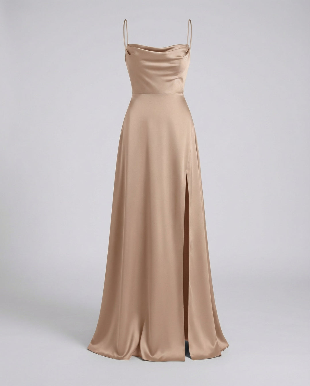 Maisie | Wedding Guest Cowl Neck Satin Maxi Dress