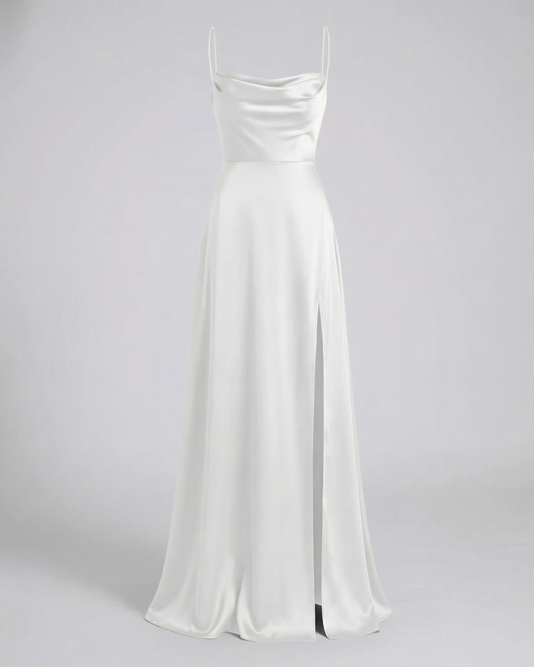 Maisie | Wedding Guest Cowl Neck Satin Maxi Dress