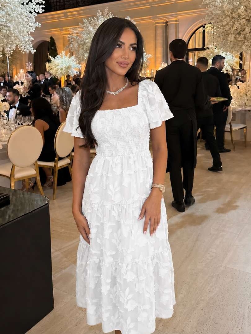Maisie | Wedding Guest Floral Lace Midi Dress