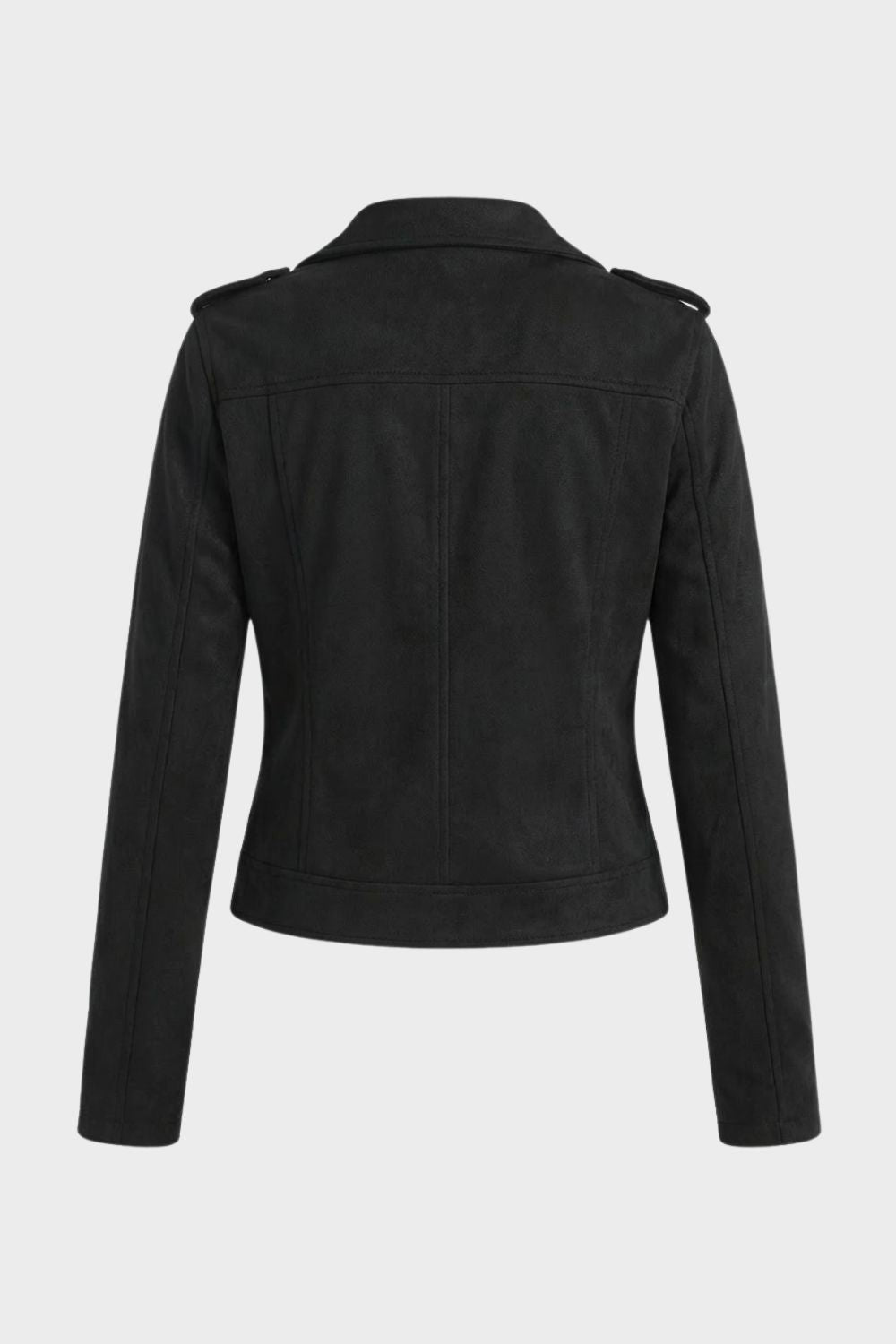 Maisie | Womens Fitted Suede Zip Collared Moto Jacket