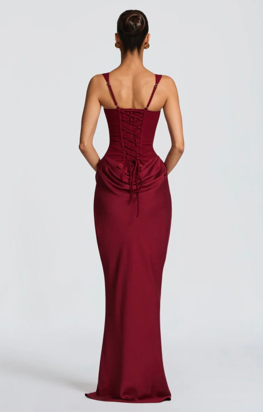 Matilda | Sleeveless Wedding Guest Corset Maxi Dress