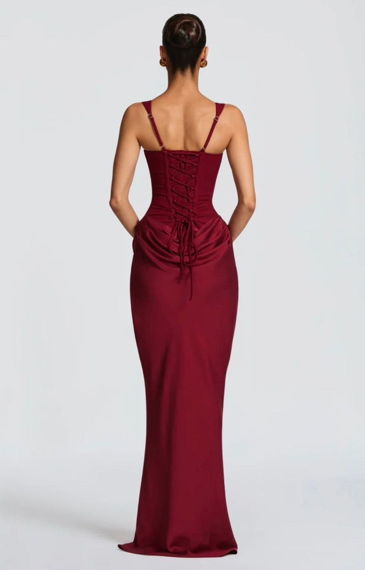 Matilda | Sleeveless Wedding Guest Corset Maxi Dress