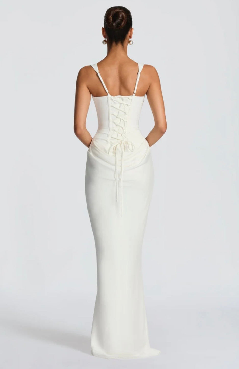 Matilda | Sleeveless Wedding Guest Corset Maxi Dress