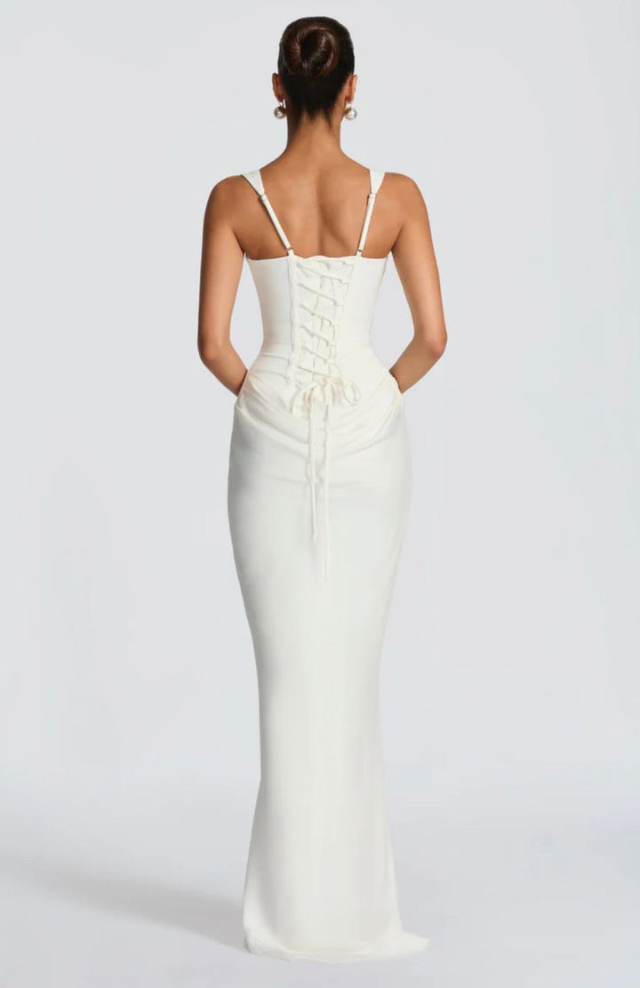 Matilda | Sleeveless Wedding Guest Corset Maxi Dress