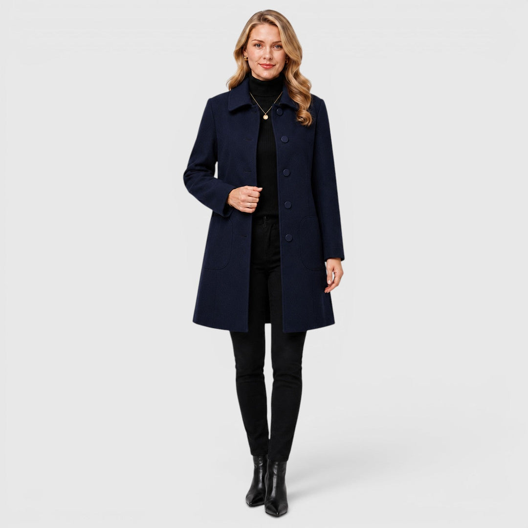 Matilda | Womens Collared A-Line Button Coat
