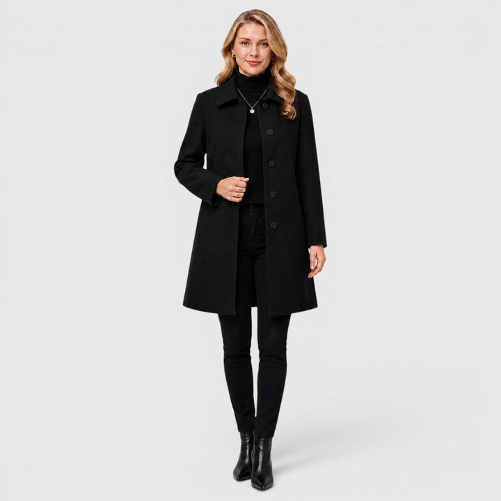 Matilda | Womens Collared A-Line Button Coat