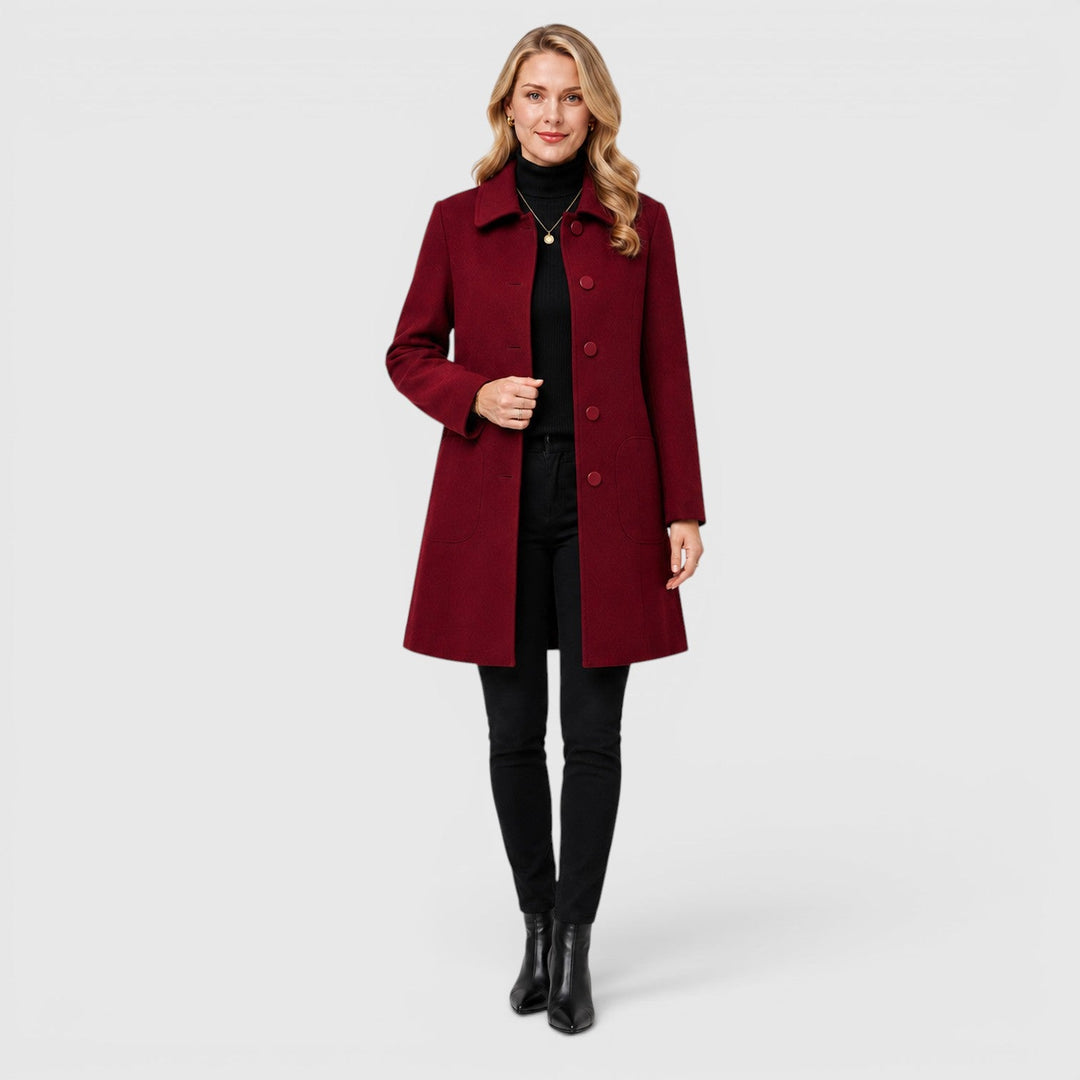 Matilda | Womens Collared A-Line Button Coat