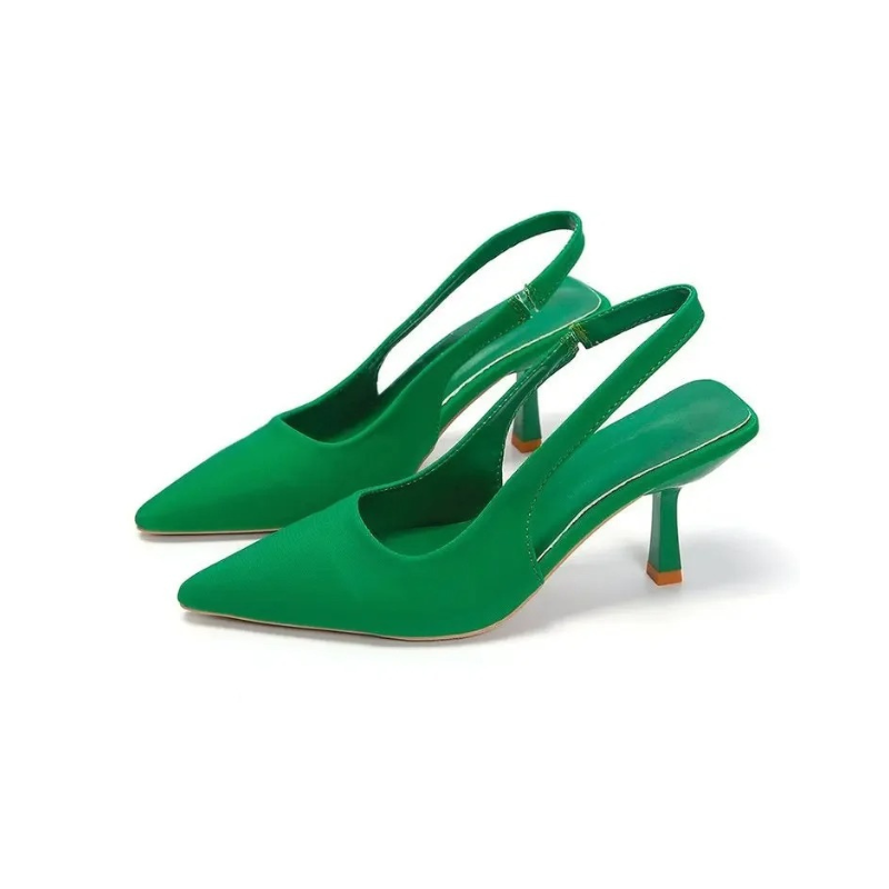 Matilda | Womens Pointed Toe Kitten Heel Slingback Shoes