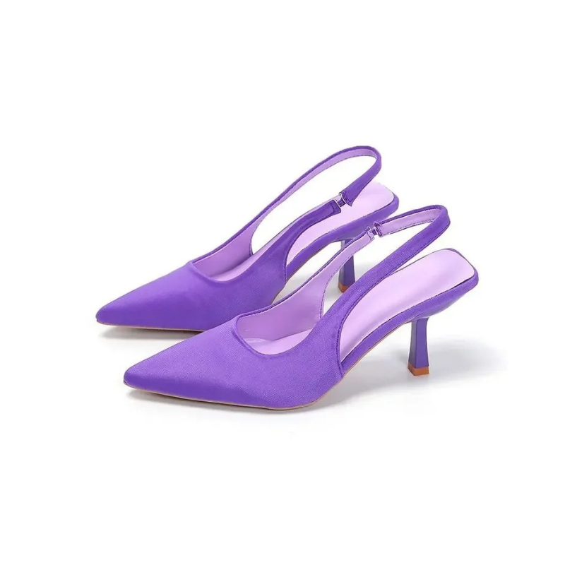 Matilda | Womens Pointed Toe Kitten Heel Slingback Shoes