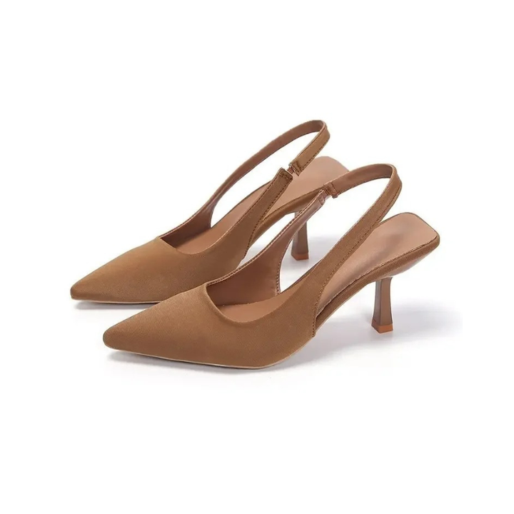 Matilda | Womens Pointed Toe Kitten Heel Slingback Shoes
