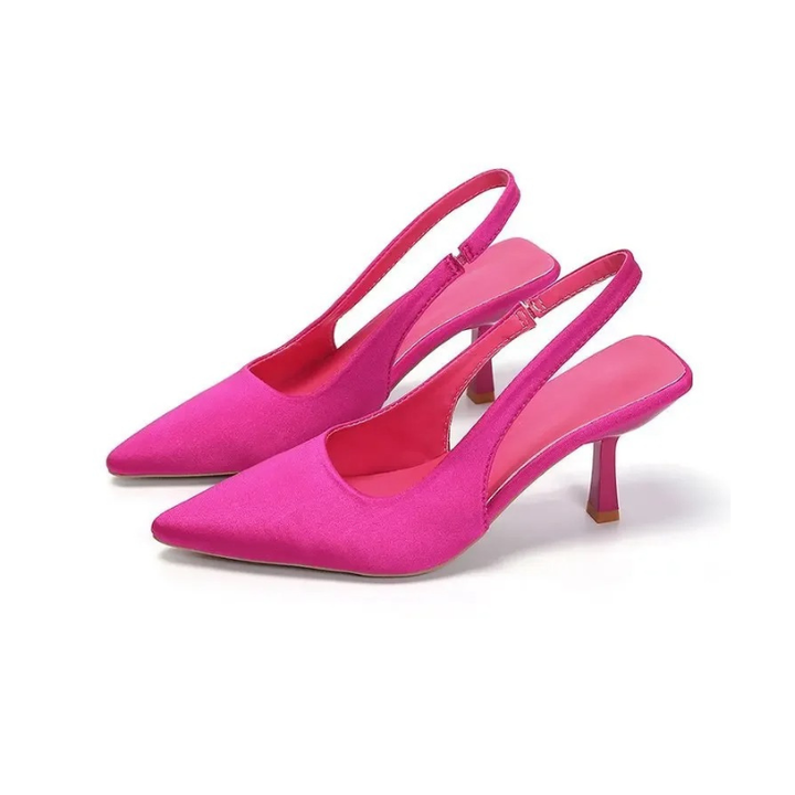 Matilda | Womens Pointed Toe Kitten Heel Slingback Shoes