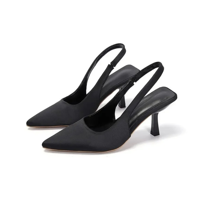 Matilda | Womens Pointed Toe Kitten Heel Slingback Shoes