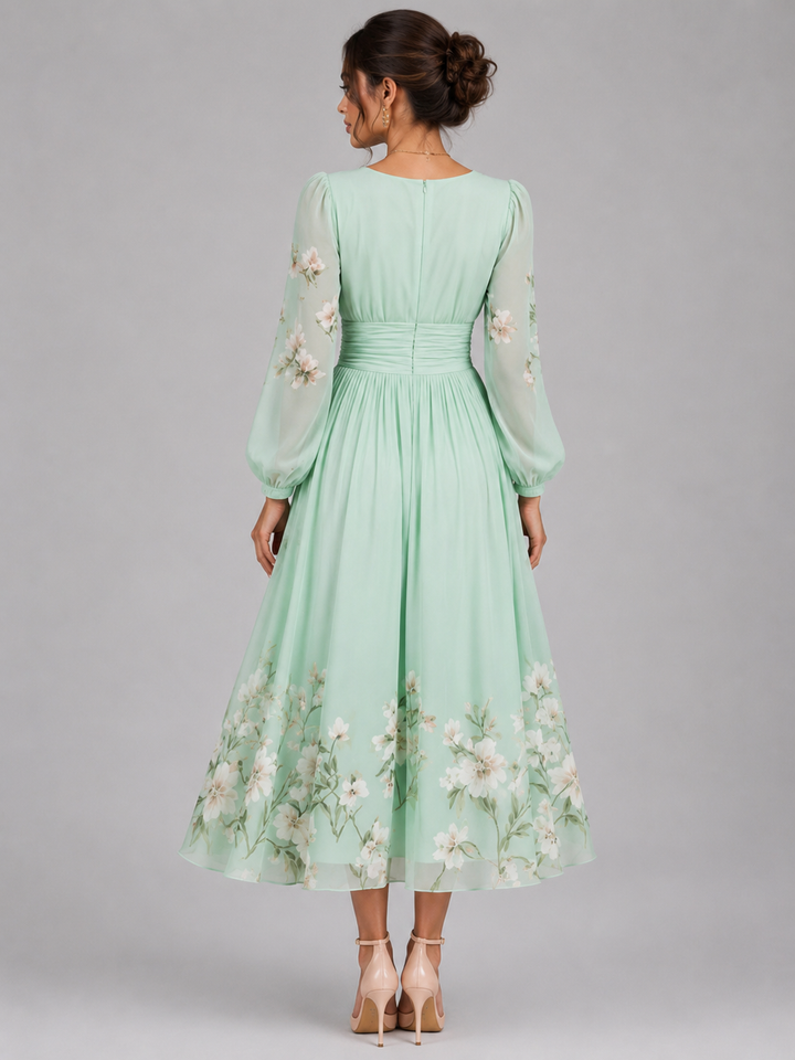 Millie | Wedding Guest Floral Chiffon Maxi Dress