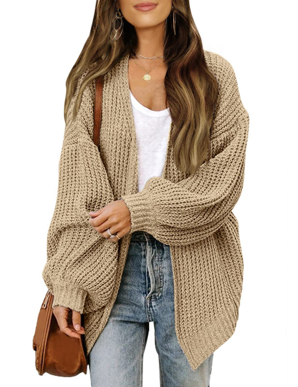Millie | Womens Oversized Chunky Knit Open Front Cardigan