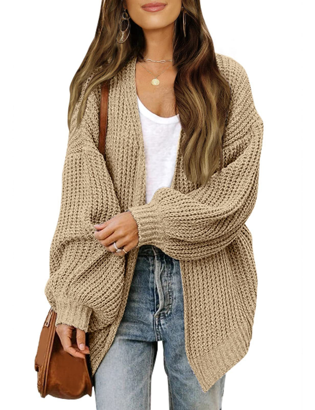 Millie | Womens Oversized Chunky Knit Open Front Cardigan
