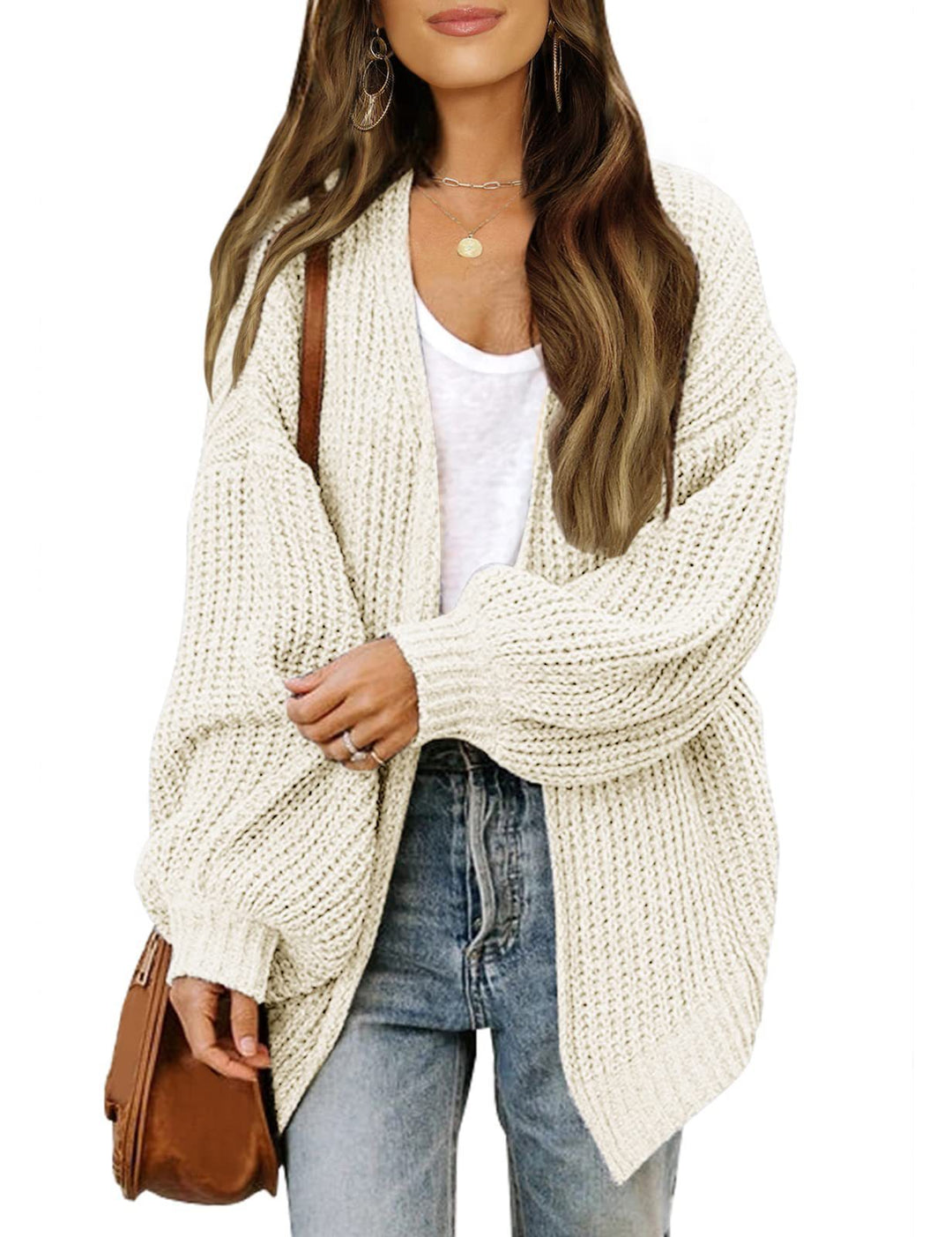 Millie | Womens Oversized Chunky Knit Open Front Cardigan