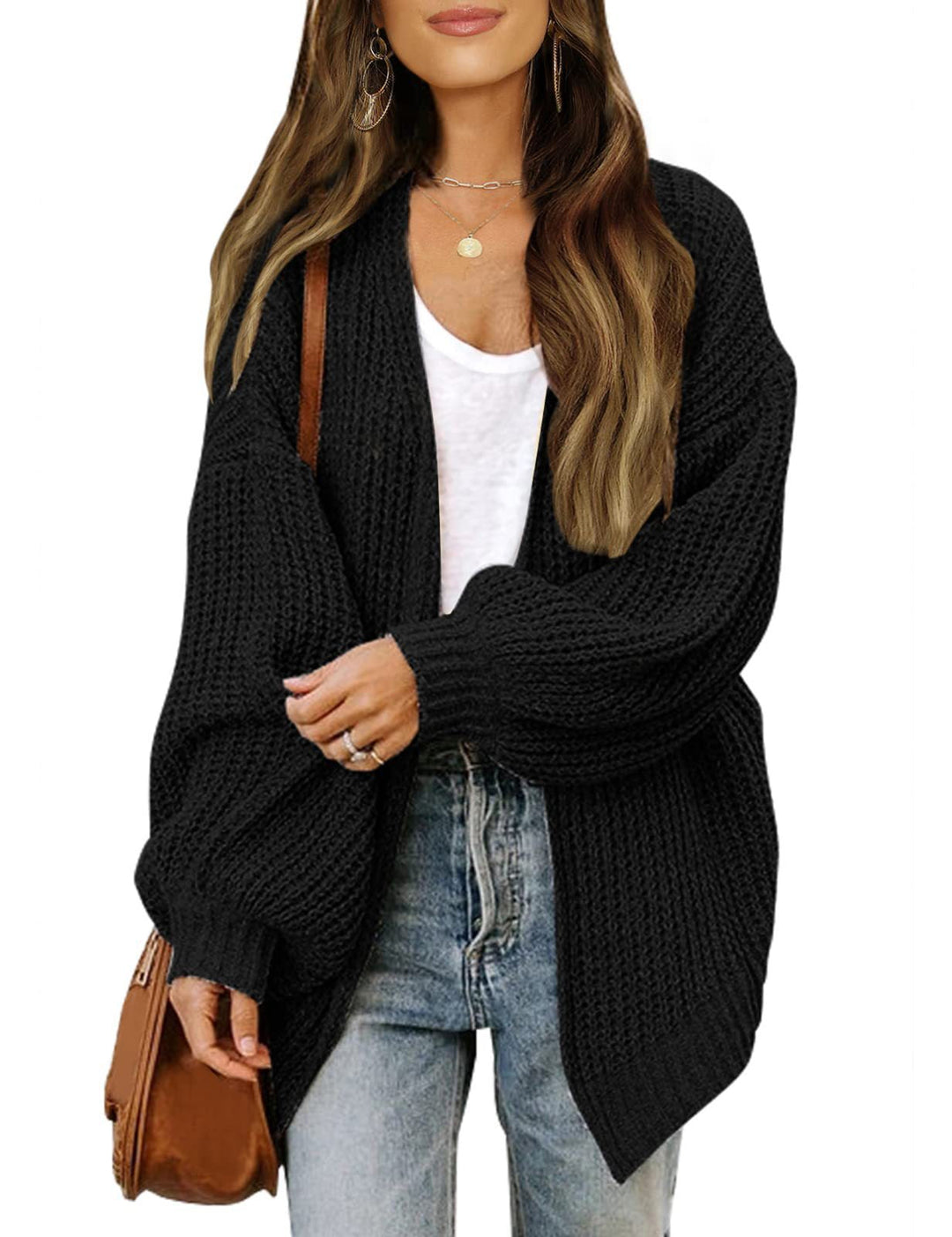 Millie | Womens Oversized Chunky Knit Open Front Cardigan
