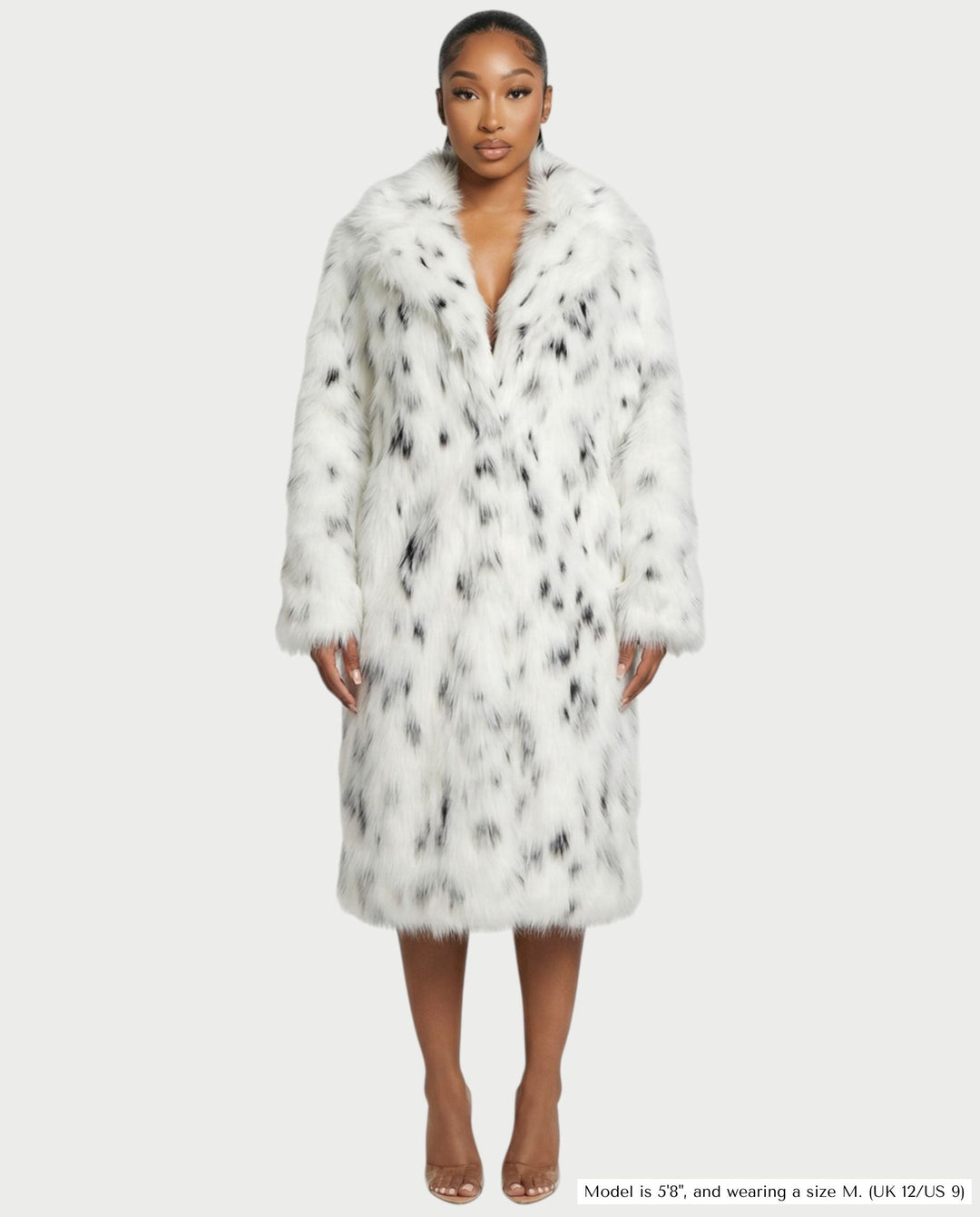Isla womens oversized leopard faux fur coat