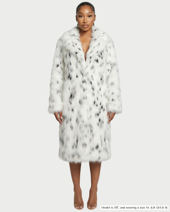 Isla womens oversized leopard faux fur coat
