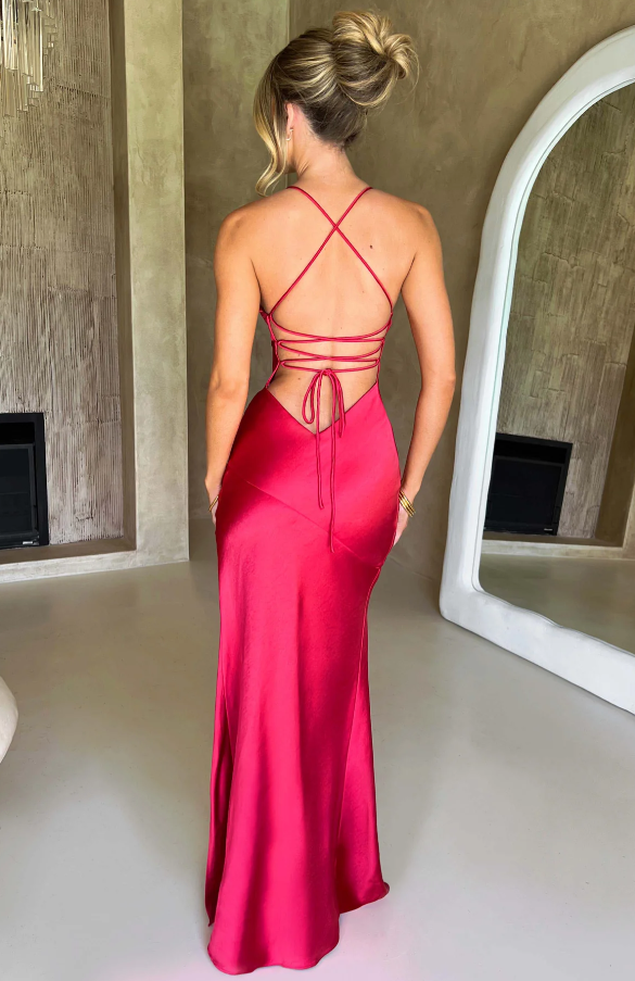 Nancy | Satin Slip Wedding Guest Maxi Dress