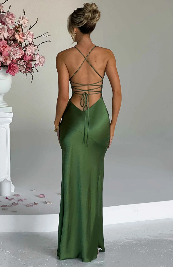 Nancy | Satin Slip Wedding Guest Maxi Dress