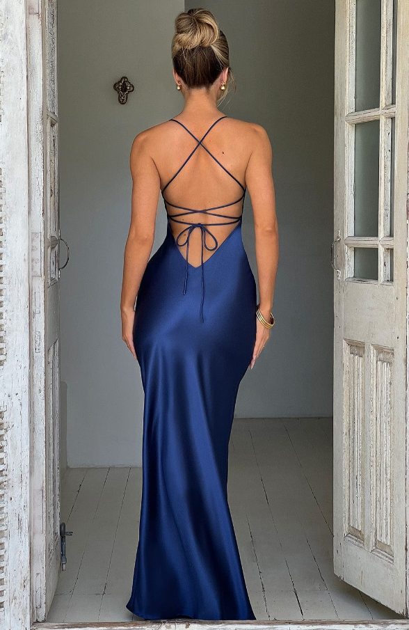 Nancy | Satin Slip Wedding Guest Maxi Dress