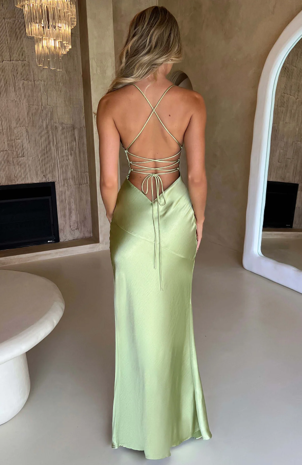 Nancy | Satin Slip Wedding Guest Maxi Dress
