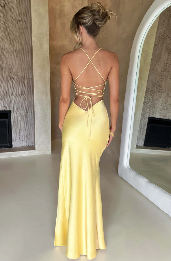 Nancy | Satin Slip Wedding Guest Maxi Dress