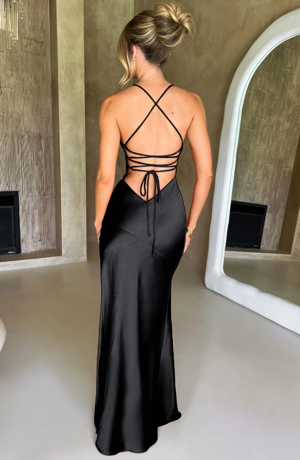 Nancy | Satin Slip Wedding Guest Maxi Dress