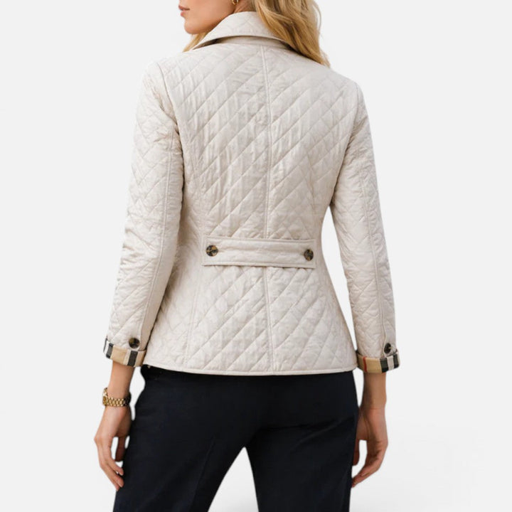 Nancy | Womens Fitted Quilted Button Collared Jacket