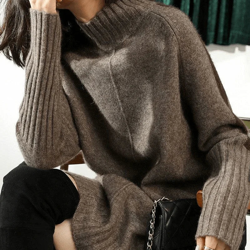 Phoebe | Mock Neck Knit Jumper Dress
