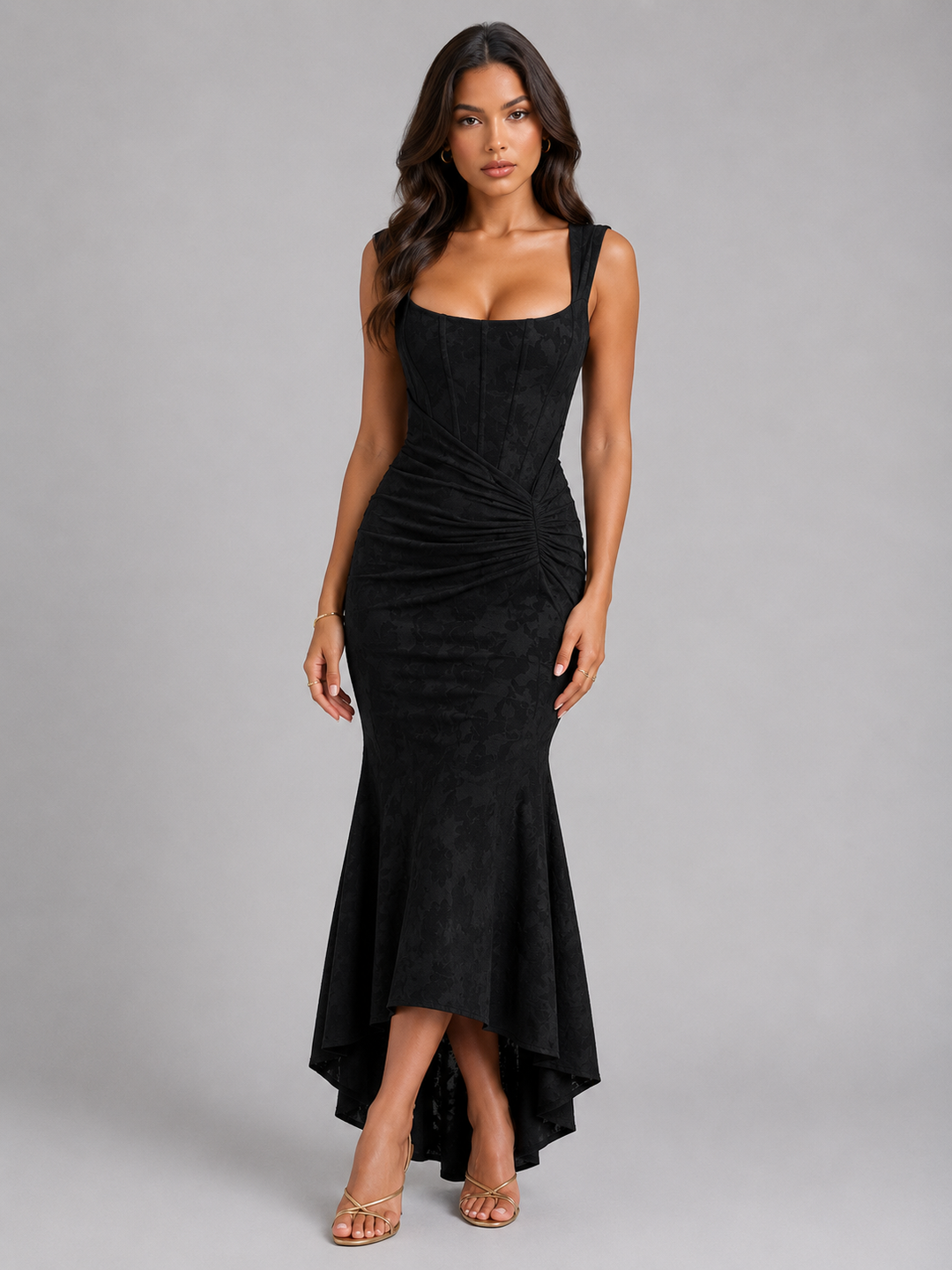 Olivia | Corset Wedding Guest Floral Maxi Dress