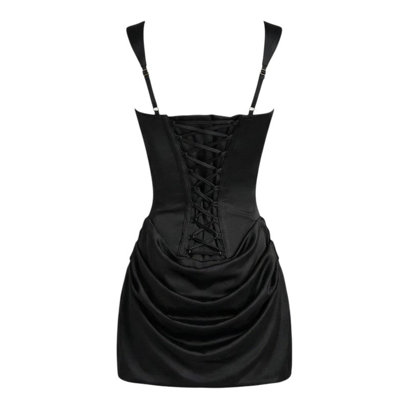 Phoebe | Womens Satin Corset Party Mini Dress