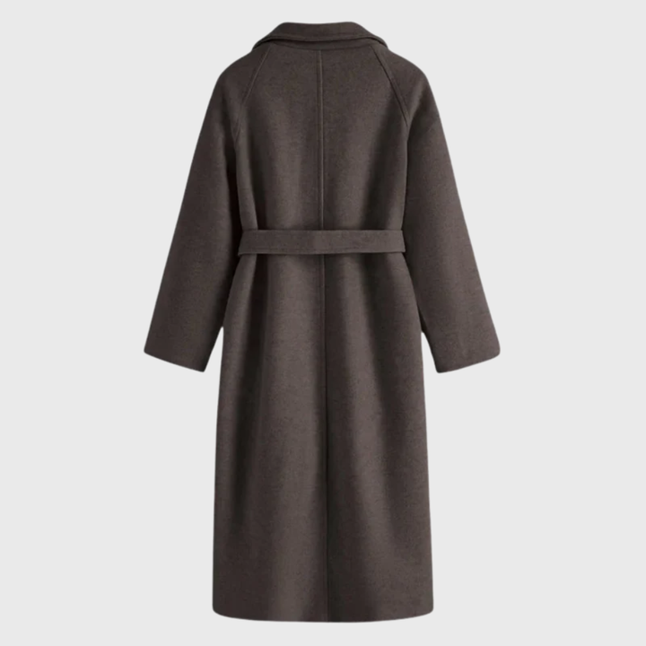 Tamsin | Relaxed Fit Wool Blend Wrap Coat Long Sleeves