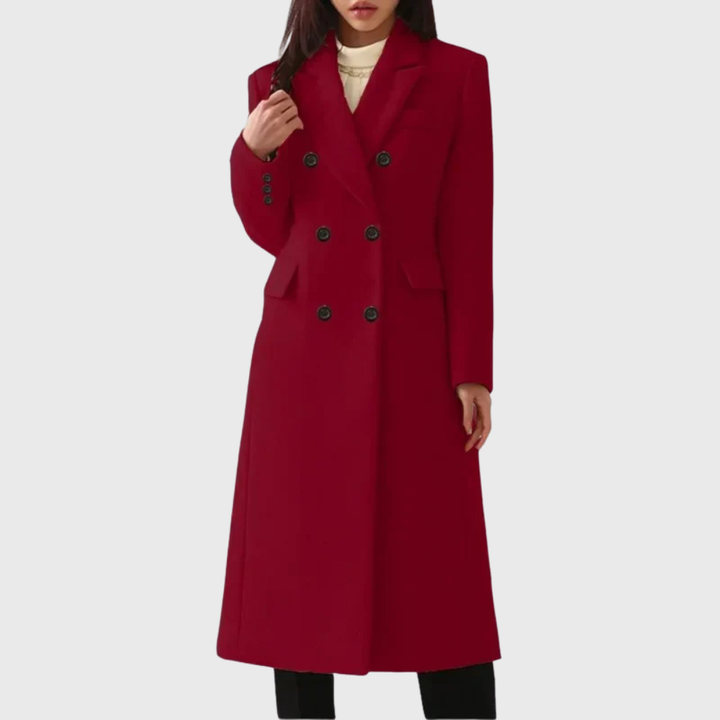 Georgia | Double Breasted Wool Blend Long Coat