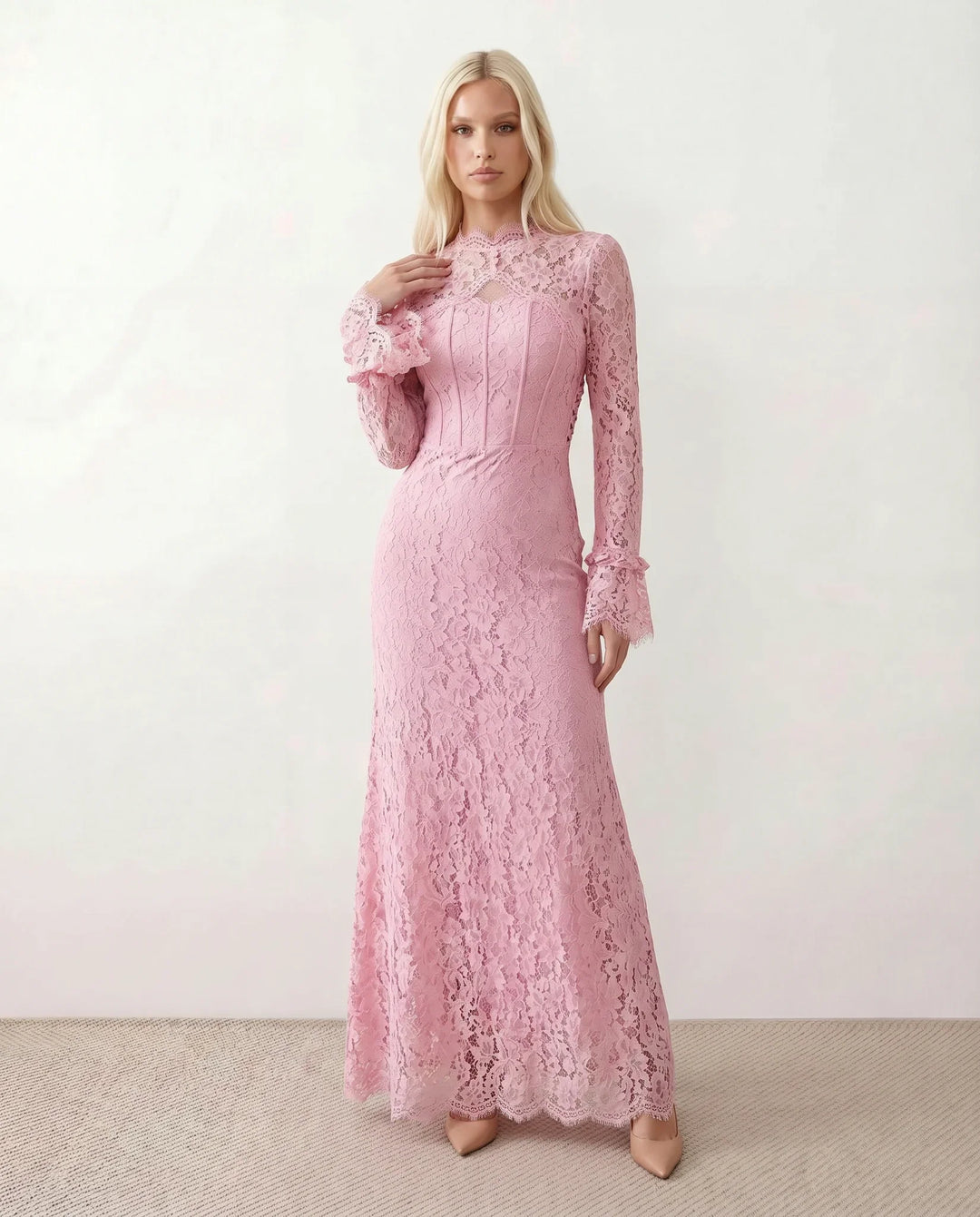 Pippa | Lace Long Sleeve Maxi Dress