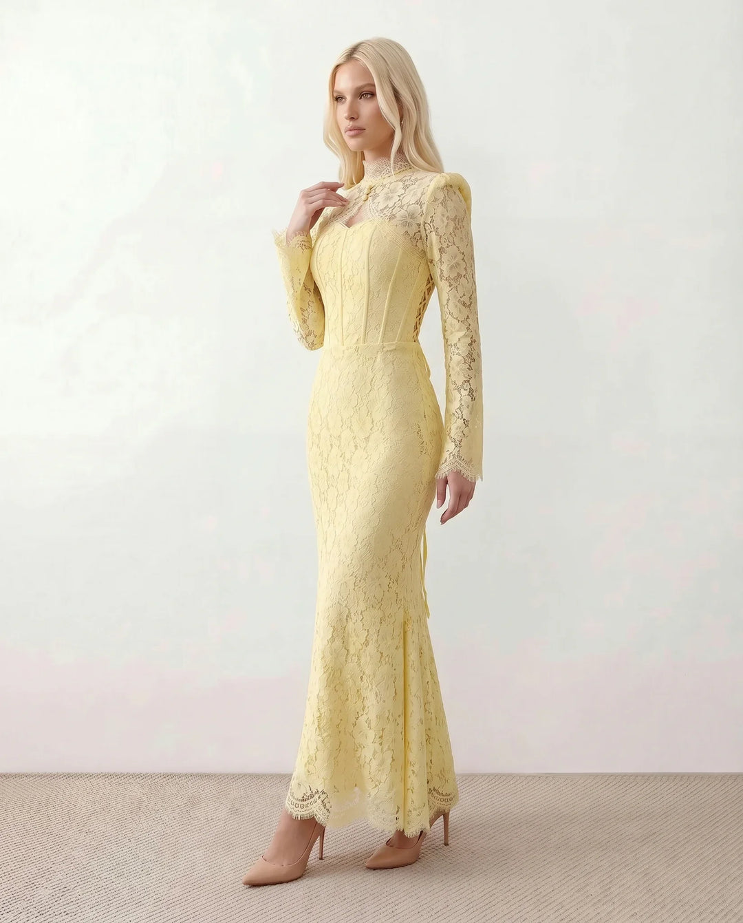 Pippa | Lace Long Sleeve Maxi Dress