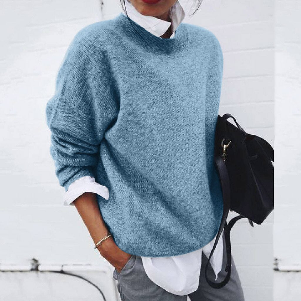Pippa | Womens Oversized Crewneck Cuffed Sleeve Jumper