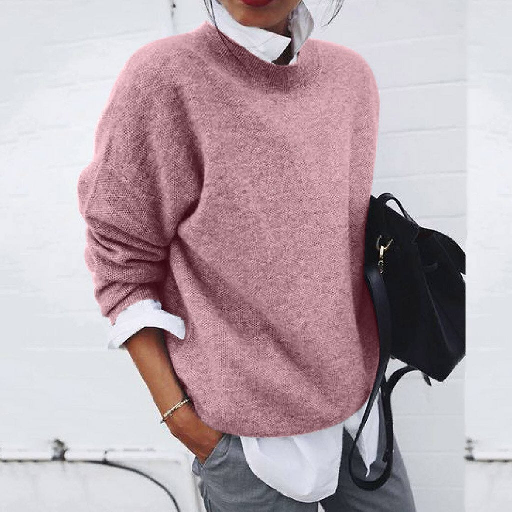 Pippa | Womens Oversized Crewneck Cuffed Sleeve Jumper