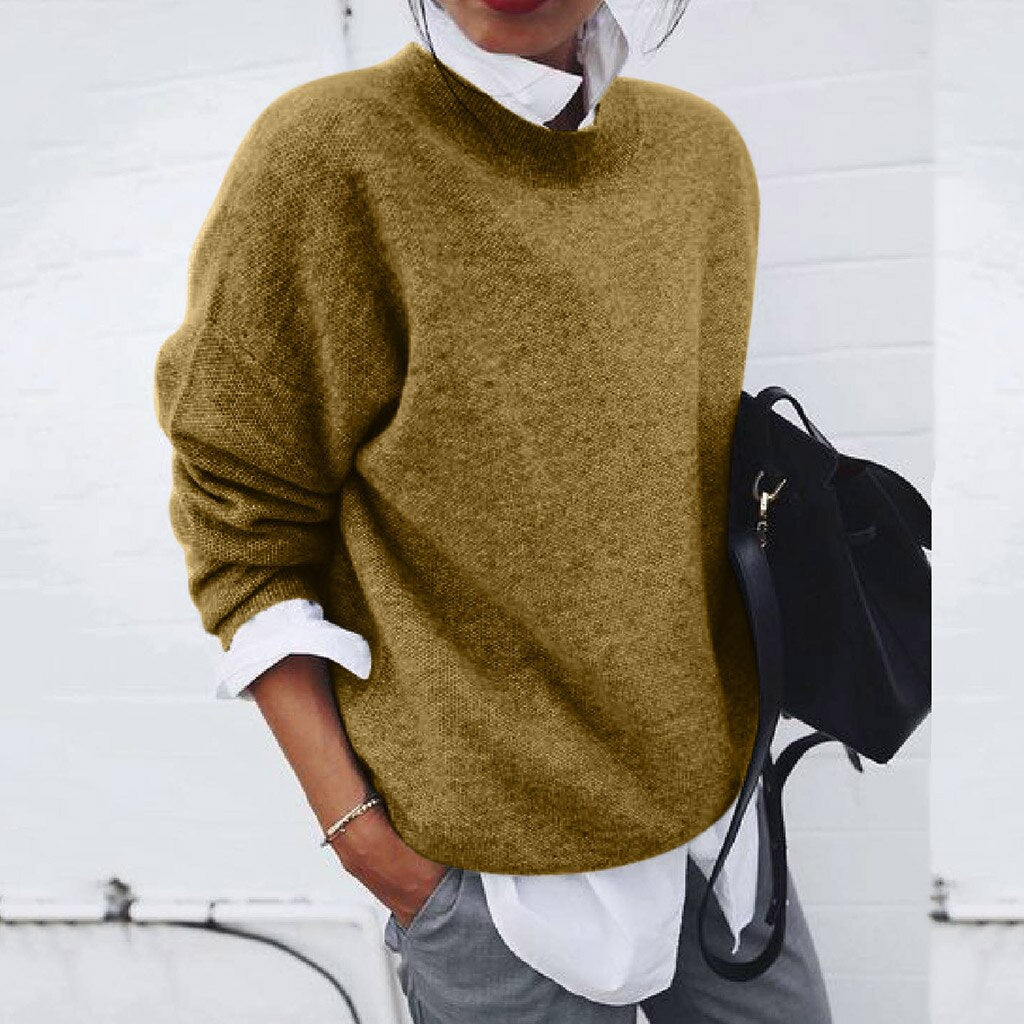 Pippa | Womens Oversized Crewneck Cuffed Sleeve Jumper