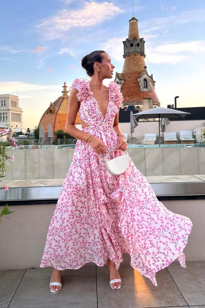 Poppy | Floral Sleeveless Wedding Guest Maxi Dress