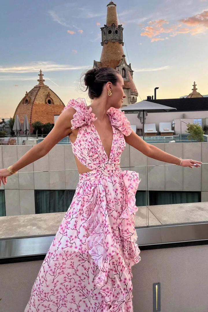 Poppy | Floral Sleeveless Wedding Guest Maxi Dress