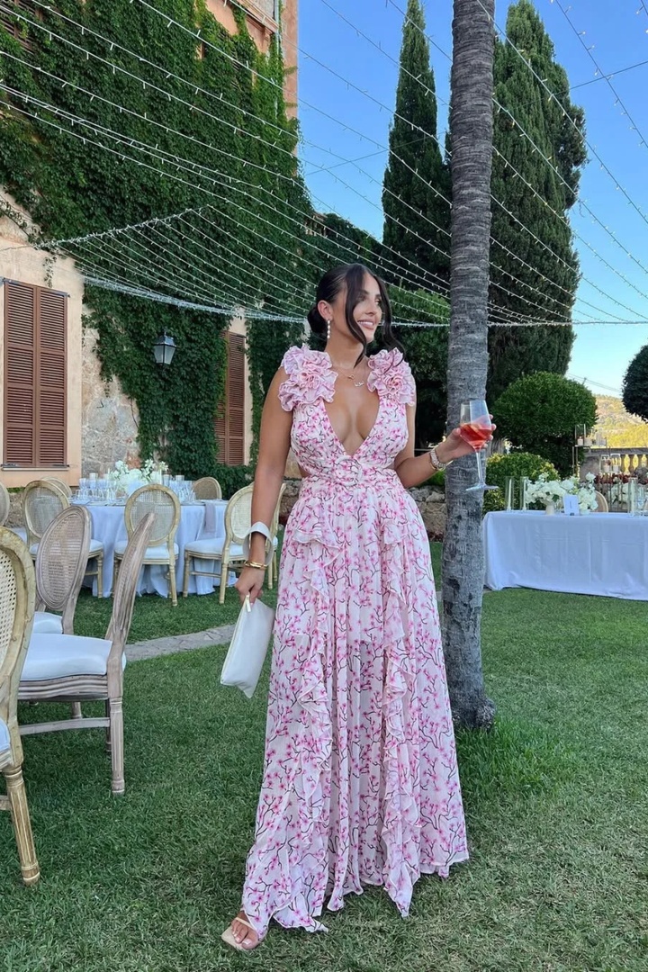 Poppy | Floral Sleeveless Wedding Guest Maxi Dress
