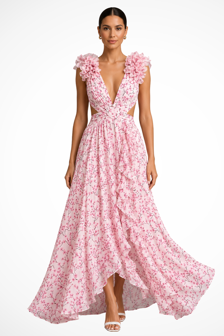 Poppy | Floral Sleeveless Wedding Guest Maxi Dress