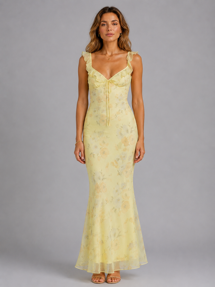Poppy | Sleeveless Floral Wedding Guest Maxi Dress