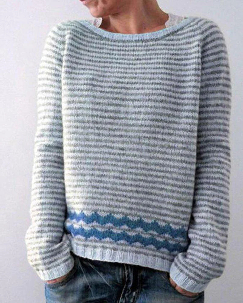 Poppy | Tree Print Knit Boat Neck Long Sleeve Jumper