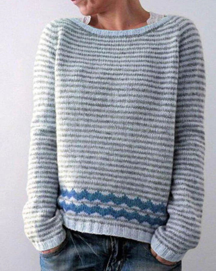 Poppy | Tree Print Knit Boat Neck Long Sleeve Jumper