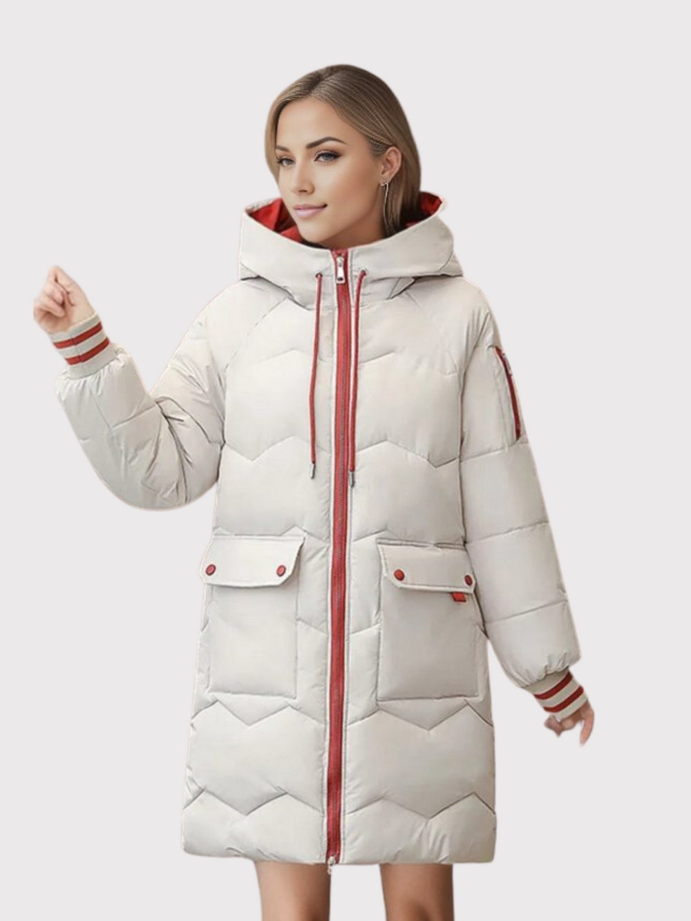 Poppy | Womens Hooded Quilted Zip Puffer Coat
